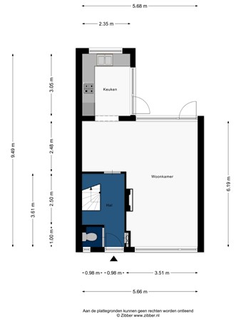 Floorplan - Händelstraat 12, 2324 JL Leiden
